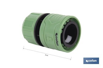 Conector de manguera | Material: ABS | Resistente y duradero | Fácil instalación | Adecuado para mangueras de Ø25 mm | Medidas: Ø5 x 8 cm - Cofan
