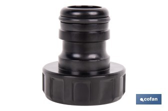Adaptador de polipropileno con rosca hembra antifugas | Ligero y resistente | Adecuado para riego y mangueras | Salida de 1" - Cofan
