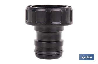 Adaptador de polipropileno con rosca hembra antifugas | Ligero y resistente | Adecuado para riego y mangueras | Salida de 1" - Cofan