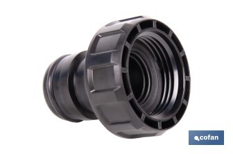 Adaptador de polipropileno con rosca hembra antifugas | Ligero y resistente | Adecuado para riego y mangueras | Salida de 1" - Cofan