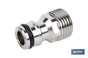 Adaptador de latón de rosca macho | Diferentes medidas | Apto para manguera | Ideal para jardinería - Cofan