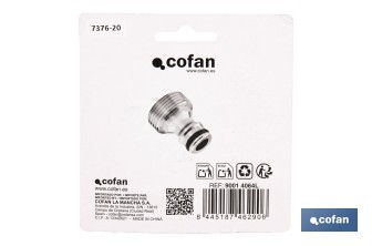 Adaptador de latón de rosca macho | Diferentes medidas | Apto para manguera | Ideal para jardinería - Cofan