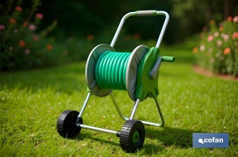Hose reel with wheels | Completely portable accessory | Easy and convenient to carry - Cofan