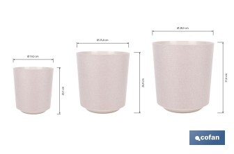 Macetas decorativas para interior | Maceteros redondos | Material: Polipropileno | Disponibles en diferentes colores y medidas - Cofan