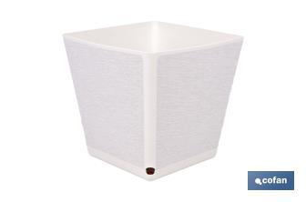 Maceteros decorativos para interior | Macetas cuadradas con plato integrado | Con señalizador de riego | Disponibles en diferentes colores y medidas - Cofan