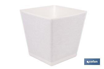 Maceteros decorativos para interior | Macetas cuadradas con plato integrado | Con señalizador de riego | Disponibles en diferentes colores y medidas - Cofan