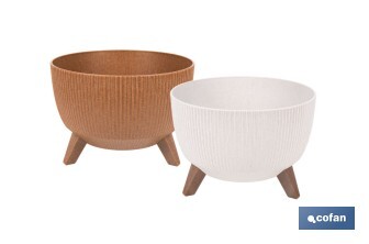 Macetas decorativas con patas desmontables | Macetas redondas con rayas | Resistentes a UV | Disponibles en varios colores y diferentes medidas - Cofan