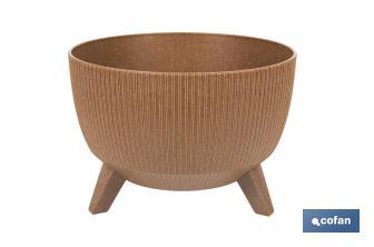 Macetas decorativas con patas desmontables | Macetas redondas con rayas | Resistentes a UV | Disponibles en varios colores y diferentes medidas - Cofan