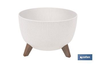 Macetas decorativas con patas desmontables | Macetas redondas con rayas | Resistentes a UV | Disponibles en varios colores y diferentes medidas - Cofan