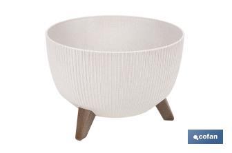 Macetas decorativas con patas desmontables | Macetas redondas con rayas | Resistentes a UV | Disponibles en varios colores y diferentes medidas - Cofan