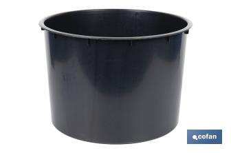 Maceteros cónicos decorativos con depósito | Color: negro | Resistentes para los UV | Material: polipropileno | Disponibles en diferentes medidas - Cofan