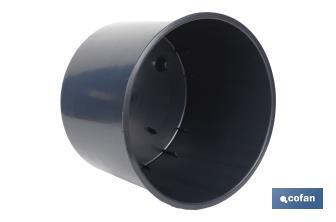 Maceteros cónicos decorativos con depósito | Color: negro | Resistentes para los UV | Material: polipropileno | Disponibles en diferentes medidas - Cofan