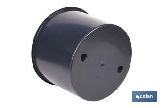 Maceteros cónicos decorativos con depósito | Color: negro | Resistentes para los UV | Material: polipropileno | Disponibles en diferentes medidas - Cofan