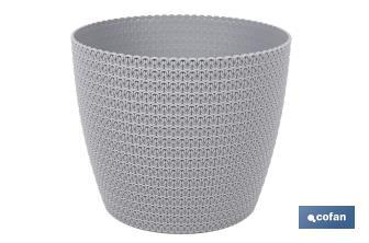 Maceteros decorativos con diseño trenzado | Resistentes a los UV | Material: polipropileno | Disponibles en diferentes medidas y colores - Cofan