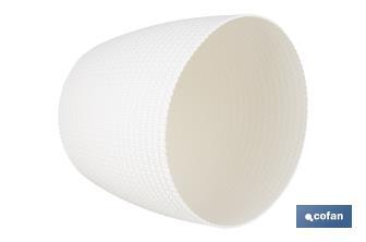 Maceteros decorativos con diseño trenzado | Resistentes a los UV | Material: polipropileno | Disponibles en diferentes medidas y colores - Cofan