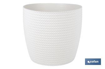 Maceteros decorativos con diseño trenzado | Resistentes a los UV | Material: polipropileno | Disponibles en diferentes medidas y colores - Cofan