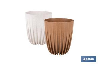 Maceteros decorativos ecológicos | Diseño con rayas en relieve | Tapón de drenaje incorporado | Disponibles en dos colores con diferentes medidas - Cofan
