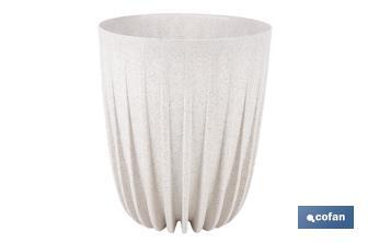 Maceteros decorativos ecológicos | Diseño con rayas en relieve | Tapón de drenaje incorporado | Disponibles en dos colores con diferentes medidas - Cofan