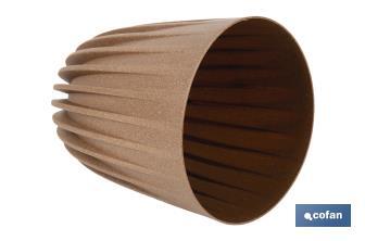 Maceteros decorativos ecológicos | Diseño con rayas en relieve | Tapón de drenaje incorporado | Disponibles en dos colores con diferentes medidas - Cofan