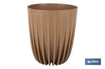 Maceteros decorativos ecológicos | Diseño con rayas en relieve | Tapón de drenaje incorporado | Disponibles en dos colores con diferentes medidas - Cofan