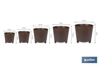 Macetas decorativas con patas | Tapón de drenaje incorporado | Disponibles en color café y crema | Diferentes medidas y capacidades - Cofan