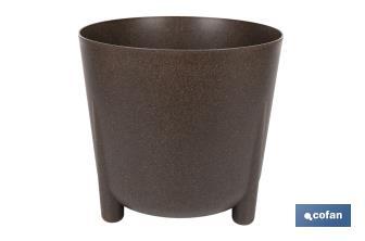 Macetas decorativas con patas | Tapón de drenaje incorporado | Disponibles en color café y crema | Diferentes medidas y capacidades - Cofan