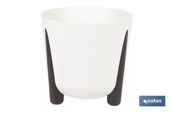Macetas decorativas con patas | Tapón de drenaje incorporado | Disponibles en color café y crema | Diferentes medidas y capacidades - Cofan