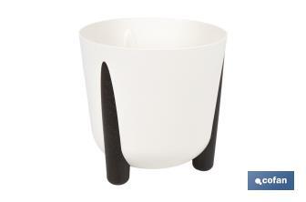Macetas decorativas con patas | Tapón de drenaje incorporado | Disponibles en color café y crema | Diferentes medidas y capacidades - Cofan