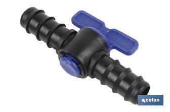 Black flow control valve | Suitable for hose and misting emitters - Cofan