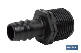 Thread pipe connector | Suitable for drip or sprinkling irrigation system | Thread: 3/4" - Cofan