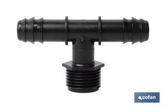 Branch tee hose connector | Thread: 1/2" | Essential irrigation accessory for any drip irrigation system installation - Cofan