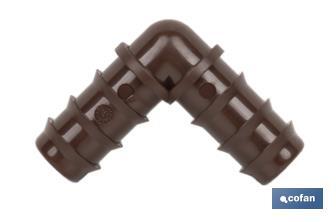 Elbow hose connector for drip irrigation | Recommended use for gardening and agricultural sectors - Cofan