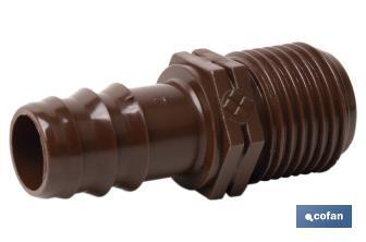 Conector de enlace mixto para riego por goteo o aspersión de rosca 3/4'' | Imprescindible para instalación de riego por goteo - Cofan