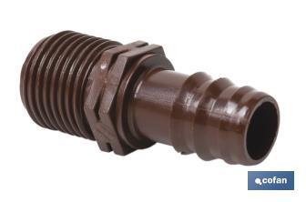 Conector de enlace mixto para riego por goteo o aspersión de rosca 3/4'' | Imprescindible para instalación de riego por goteo - Cofan