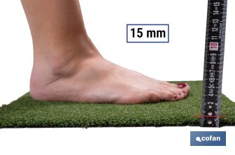 Césped artificial 15 mm para terraza y jardín | Medidas a elegir | Ideal para zonas de alto tránsito - Cofan