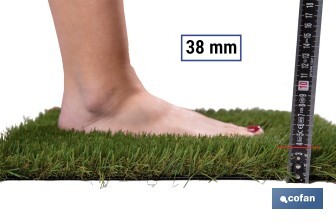 Césped artificial de 38 mm para terraza y jardín | Modelo acolchado, confortable y resistente | Ideal para exteriores y piscinas - Cofan
