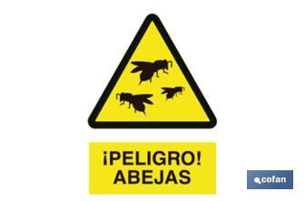 Peligro Abejas. El diseño de la señal puede variar, pero en ningún caso se variará el significado de la misma. - Cofan