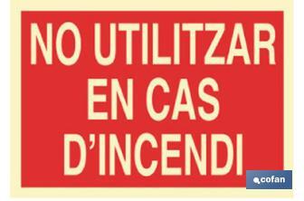 No utilitzar en cas d'incendi - Cofan