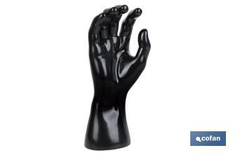 Glove display hand | Mannequin right hand with magnetic base | Black polypropylene - Cofan