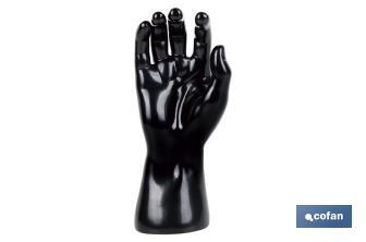Expositor de guantes | Mano derecha expositora con base magnética | Fabricado en polipropileno de color negro - Cofan