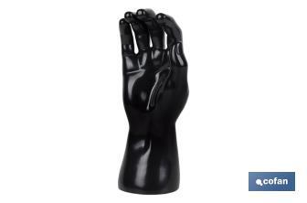 Glove display hand | Mannequin right hand with magnetic base | Black polypropylene - Cofan