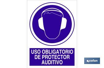 Uso obligatorio de protector auditivo - Cofan