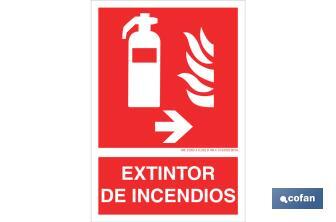 Extintor de incendios Pictograma + Texto - Cofan