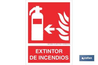 Extintor de incendios Pictograma + Texto - Cofan