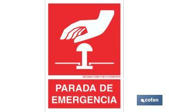 Parada de emergencia Pictograma + Texto - Cofan