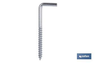 STAINLESS STEEL SQUARE A2 BEND SCREW HOOK A2 S-3X30MM - Cofan