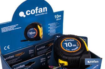 Expositor para flexómetros con protección de goma de Cofan | Incluyen los flexómetros | Varias medidas y capacidades - Cofan