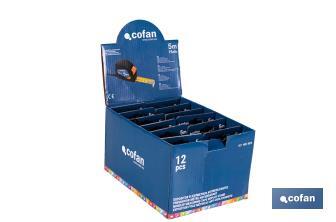 Expositor para flexómetros antideslizantes de Cofan | Incluyen los flexómetros | Varias medidas y capacidades - Cofan
