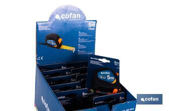 Expositor para flexómetros antideslizantes de Cofan | Incluyen los flexómetros | Varias medidas y capacidades - Cofan