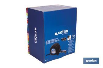 Expositor para flexómetros estándar con botón de bloqueo de Cofan | Incluyen los flexómetros | Varias medidas y capacidades - Cofan